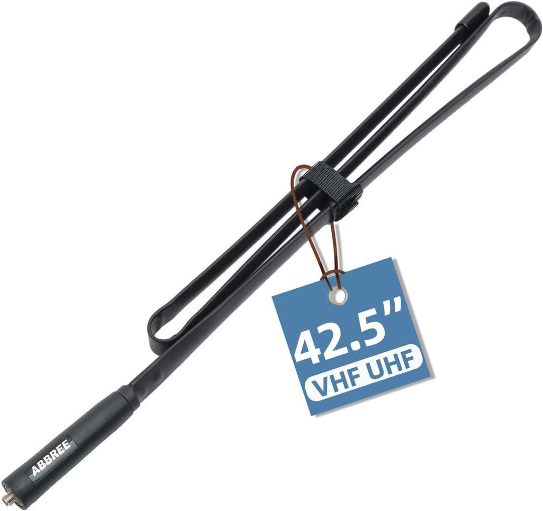 ABBREE Ham Radio Antenna 42.5-inch Long Range SMA-Female Dual Band 144/430Mhz Foldable CS Tactical Antenna for Baofeng UV-5R BF-F8HP Pro 5RM UV-21R K5PLUS AR-152 GM-15 Pro UV-5G Plus Two Way Radio