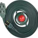 3 Outlet Extension Cord with Hand/Foot Switch and Light Indicator with Safety Twist-Lock, 16/2, 8 Feet Green, UL Listed