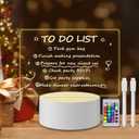 Acrylic Dry Erase Board with Light, LED Message Board, DIY Note Memo Board with 16 Colors Remote Control/2 Power Modes, 7.15.7Rewritable Clear Desktop Night Light for Room Decor Christmas Gift, White
