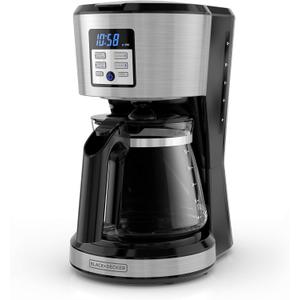 BLACK+DECKER 12-Cup Programmable Coffee Maker, Stainless
