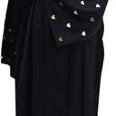 Abayas for Women Muslim Islamic Dubai Cardigan Open Front Chiffon Dress Long Sleeve Maxi Abaya Long Kaftan Robe (Large, Black)