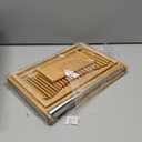 Large Bamboo Bread Slicer with Serrated Knife, Adjustable Bread Slicer Guide with 3 Thickness Size, Foldable Compact Chopping Cutting Board with Crumb Tray (Extra A - with Knife)