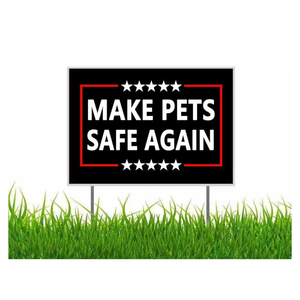Trump Make Pets Safe Again Funny Save Our Pets Vote 2024 Goose Ohio Cats and Dogs President Yard Sign Outdoor Lawn Garden Sign with Metal Stake 4 Pack
