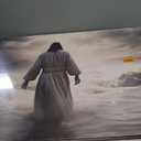 Jesus Canvas Wall Art Christ Wall Decor Jesus Walking in Water Picture Religious Painting Christian Artwork for Living Room Bathroom Modern Home Decor Framed(Art-2,24.00"x36.00")