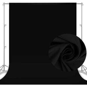 Aimosen 10x8 FT Black Backdrop Background for Photography, Chromakey High Density Polyester Fabric Black Photo Backdrop Curtain Screen Collapsible Seamless for Shoot Portraits Party Video Studio