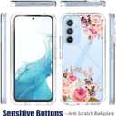 Case for Galaxy A54 5G Case, Samsung A54 5G SM-A546U Case with Tempered Glass Screen Protector, Full Body Floral Bumper Shockproof Protective Phone Cover for Samsung Galaxy A54 5G Rose Flower