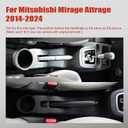 For Mitsubishi Mirage 2014-2024 Car Armrest Box Center Console Accessory Leather Arm Rest Double-Layer Storage Space with Cup Holder (Red Thread)