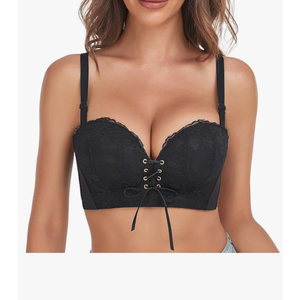 FallSweet Add Two Cup Lace Bras for Women Push Up Wirefree Brassieres, Size 32 B