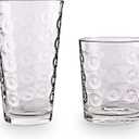 Circleware Cosmo Huge 16-Piece Glassware Set of Highball Tumbler Drinking Glasses and Whiskey Cups for Water, Beer, Juice, Ice Tea Beverages, 8-15.75 oz & 8-12.5 oz, Parade