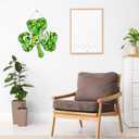 St. Patrick's Day Decorations Wooden Shamrock Door Wreath for Front Door Welcome Lucky Sign, Farmhouse St. Patrick's Decor Hanging Sign Outdoor Indoor Shamrock Clover Spring Wall Home Decor