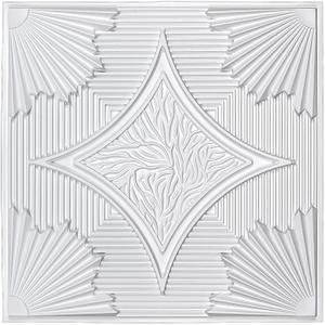Art3d Drop Ceiling Tiles 24x24 in White (12-Pack, 48 Sq.ft), 3D Wainscoting Panels Glue Up 2x2