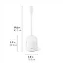 OXO Good Grips Compact Toilet Brush & Canister, Toilet Bowl Brush and Holder with Automatic Canister Door, Bathroom and Small Spaces Cleaning Supplies Essential (1 Count (Pack of 1), White)