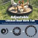 Chicken Dust Bath Tub,25"D x 5 5/8"H Adjustable Chicken Dust Bath,Bottomless Design Dust Bath for Chickens,Chicken Coop Cleaner Container for Farms, Chicken Coops,Lawn,Chicken Coop Accessories