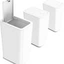 N. NETDOT 3 Pack 10L / 2.6 Gallon Small Trash Can with Lid, Bathroom Garbage Can with Pop-Up Lid, Waste Basket for Bathroom, Kitchen, Bedroom, Powder Room, Craft Room, Office, College (Off White)