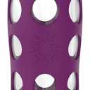 Lifefactory 22-Ounce BPA-Free Glass Water Bottle with Classic Cap and Protective Silicone Sleeve, Plum