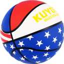KUYOTQ Kids Toddler Youth Adult Size 3/4/5/6/7 Basketball 22/25.5/27.5/28.5/29.5" Thickened Rubber or Faux Leather Indoor Outdoor Basketball for Boys Girls Womens Mens Basket Ball Gifts (Red,White,Blue-Flag Thickened Rubber)