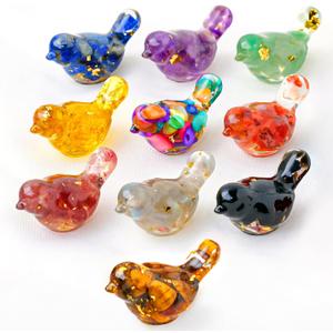 10PCS Crystal Bird Figurines Resin Animal Statues Decorative Gravel Birds Decor Animal Figurines for Home Decor Unique Bird for Teens