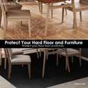 Vicwe Area Mat for Hard Floor, 5'×8' Area Rug for Home, PVC Non-Slip Floor Protector for Dining Room, Large Anti-Scratch Floor Mats for Laundry Room, Kitchen, Bedroom (Black)