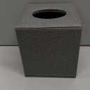 Sumnacon Square Linen Tissue Box Cover - Stylish Cube Tissue Box Holder with Magnetic Bottom, Decorative Tissue Box for Vanity Toilet Dresser Night Stand Table Countertop Home Office Car, Grey