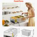 VEVOR Commercial Food Warmer, 1200W Electric Stainless Steel Steam Food Warmer, Fast Heating Countertop Buffet Bain Marie with Three 1/3 Size Food Pans, for Catering, Restaurants, Parties & Buffets