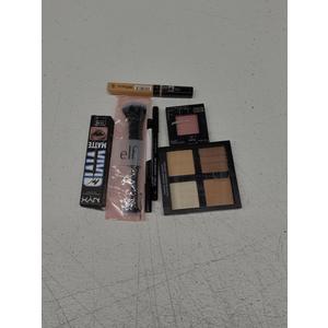 Set of 6: 1. Nyx Professional Makeup Slim Lip Pencil. 2. Nyx Professional Makeup  Vivid Matte Liquid Liner. 3. e.l.f. Complexion Duo Brush. 4. Nyx professional makeup Slim Eye Pencil. 5. Maybelline New York Fit Me Liquid Concealer. 6. Maybelline Fit Me Powder.