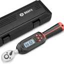 Digital Torque Wrench, 3/8 Inch Drive Digital Electronic Torque Wrench for Automotive,5-99.5 ft-lbs./6.8-135Nm, with Preset Value, Buzzer and LED Notification for Motorcycle & Bicycle