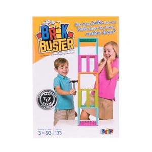 Strictly Briks Compatible with Lego Brik Buster, Construction Bricks and Toppling Tower Game, 133 Pieces, Fun for All Ages 3+, Award Winning Game Created by Kids for Kids