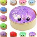 Dumplings Squishy Mystery Mini Dumplings Squishy Stress Balls Fidget Sensory Toy Soft Squeeze Decompression Dough (Purple-A)