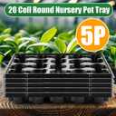 RooTrimmer 20 Cell Plant Trays for Carrying 3 inch Round Nursery Pots, Sturdy Plastic Trays Suitable for Holding 100 pcs Peat Pots (5 Packs)
