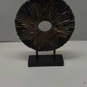 CECKQUE Minimalist Round Statue Above Cabinet Decor Kitchen, Modern Decorative Sculpture Home Decorations for Living Room Coffee Table, Office Decor Items, Center Pieces Decoration (Black)