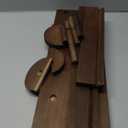 Zlcjyyun Wooden Trading Card Display Stand, 3Tier Card Holder for Graded, Sports and TCG Cards, Tabletop Display Holder, Rustic Solid Wood Shelf Stand for Basketball Football Hockey (Brown)