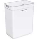 2-in-1 Wall-Mounted & Freestanding Bathroom TrashCan, 3.4 Gallon Slim Trash Can, Small Garbage Can, White Plastic Kitchen Compost Bin with Lid for Kitchen, Bathroom, Living Room, Bedroom