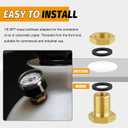 KOOTNAS 2-Pack Solid Brass Bulkhead Fittings, 1/8 NPT Taper Female 5/8" Straight Male Thread Brass Water Tank Connector with 4 Rubber Rings and Silicone Rings, for Water Towers, Faucets, Hoses