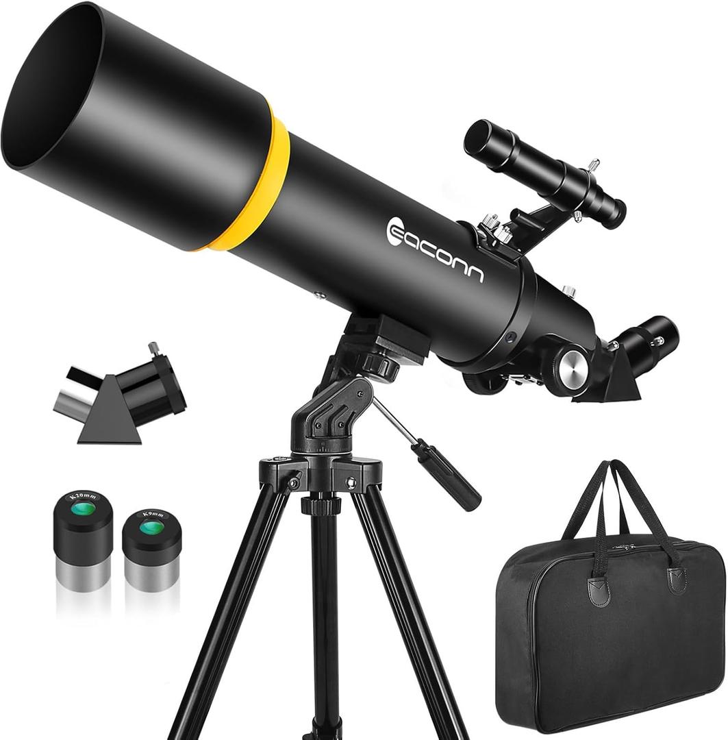 Telescope for Adults, 90mm Aperture 600mm Refractor Telescope for Kids and Beginners, Telescopes for Adults Astronomy with Handbag and Phone Adapter