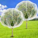 2PCS Large 7.8 x 7.8ft Fruit Tree Netting Cover with Zipper and Drawstring,Garden Insect Netting Plant Cover Transparent Bird Plant Barrier Flower Fruit Mesh Screen for Preventing Deer Squirrel Bugs