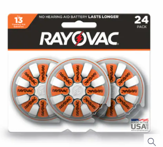 RAYOVAC 13CR-24 HEARING AID BATTERY 24PK