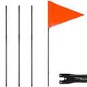 Bike flag Adjustable height fiberglass pole Safety sign High visibility for electric bikes Golf carts Bicycle Flags（Red）