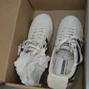 LUCKY STEP Women's Retro Fashion Sneakers Thin Sole Casual Walking Lightweight Tennis Trainers Running Gym Workout Classic Comfortable Athletic Shoes (11, Beige/Black)