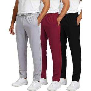 Real Essentials 3 Pack: Men’s Sweatpants – Athletic Track Pants with Pockets | Workout, Running & Lounge Pants for Men Set 3, 5X Tall