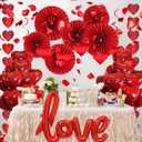 Will You Marry Me Decorations - 539 Pcs Romantic Red Valentine'S Day Heart Foil Balloons Paper Fans Garland Streamer Swirls Rose Petals For Confessions Anniversary Proposal Engagements