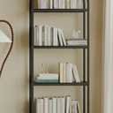 Bookshelf Arched Bookcase, Industrial Curved Metal Book Shelves, 72" Tall Freestanding Open Storage Shelf Display Rack for Living Room Home Office, Black, 4-Tier (4 Tier Arched)