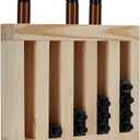 FINGERINSPIRE Wooden Essential Oils Storage Rack 5 Slots Oil Bottle Display Holder PapayaWhip Color Rectangle Wood Holder Tabletop Display Stand for Perfume Storage