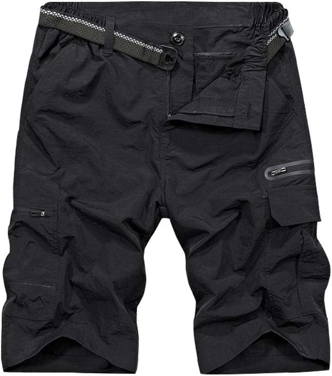 Jessie Kidden Mens Outdoor Casual Expandable Waist Lightweight Water Resistant Quick Dry Fishing Hiking Shorts (36, Black)