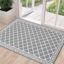 HEBE Indoor Door Mat 32"x48" Non Slip Front Door Welcome Mats Washable Shoe Mats Dirt Trapper for Entryway Low Profile Kitchen Carpet for Entrance Hallways Entrance Mat for Dogs (Grey)