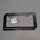 Mirror Black License Plate Frame - Titanium/Gunmetal Stainless Steel, 2-Hole Sleek Style, Premium Metal Durability, Easy Install, 2-Pack Gift Box - Polished Gloss Finish