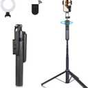 Extendable Auto Face Tracking Tripod Phone Stand, 360 Rotation Phone Stand with Light Tripod with Wireless Remote Cell Phone Smart Cameraman Shooting for Video, Vlog, Live Stream