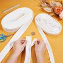 BENECREAT 10 Yards Pair Two Row Hook and Eye Tape Trim, 1.6inch Wide White Stainless Steel Hook Tape Edge Ribbon for Bridal Costumes Corset Bra Sewing Craft