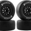 1/10 Racing Short Course Truck Slick Tires 12mm Hex Wheels and Tires Rubber RC Truck Tires for TRAXXAS Slash ARRMA Senton LOSI 1/10 RC Truck Upgrade Parts (4Pcs)