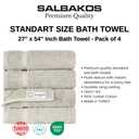 SALBAKOS 100% Turkish Cotton Bath Mat Towel Set of 2 Piece | 20x34 in Large Bath Mats | Luxury Hotel Quality, Thick, Absorbent, Quick Dry Bathmats for Bathroom & Toilet (Stone, 2 Bath Mats)