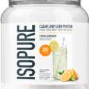 Isopure Clear Whey Isolate Protein Powder, Lactose Free, Gluten Free, Naturally Flavored, Citrus Lemonade, 20g Protein Per Serving, 14.1 Oz, 16 Servings (Packaging May Vary), Best By 2027.05.28
